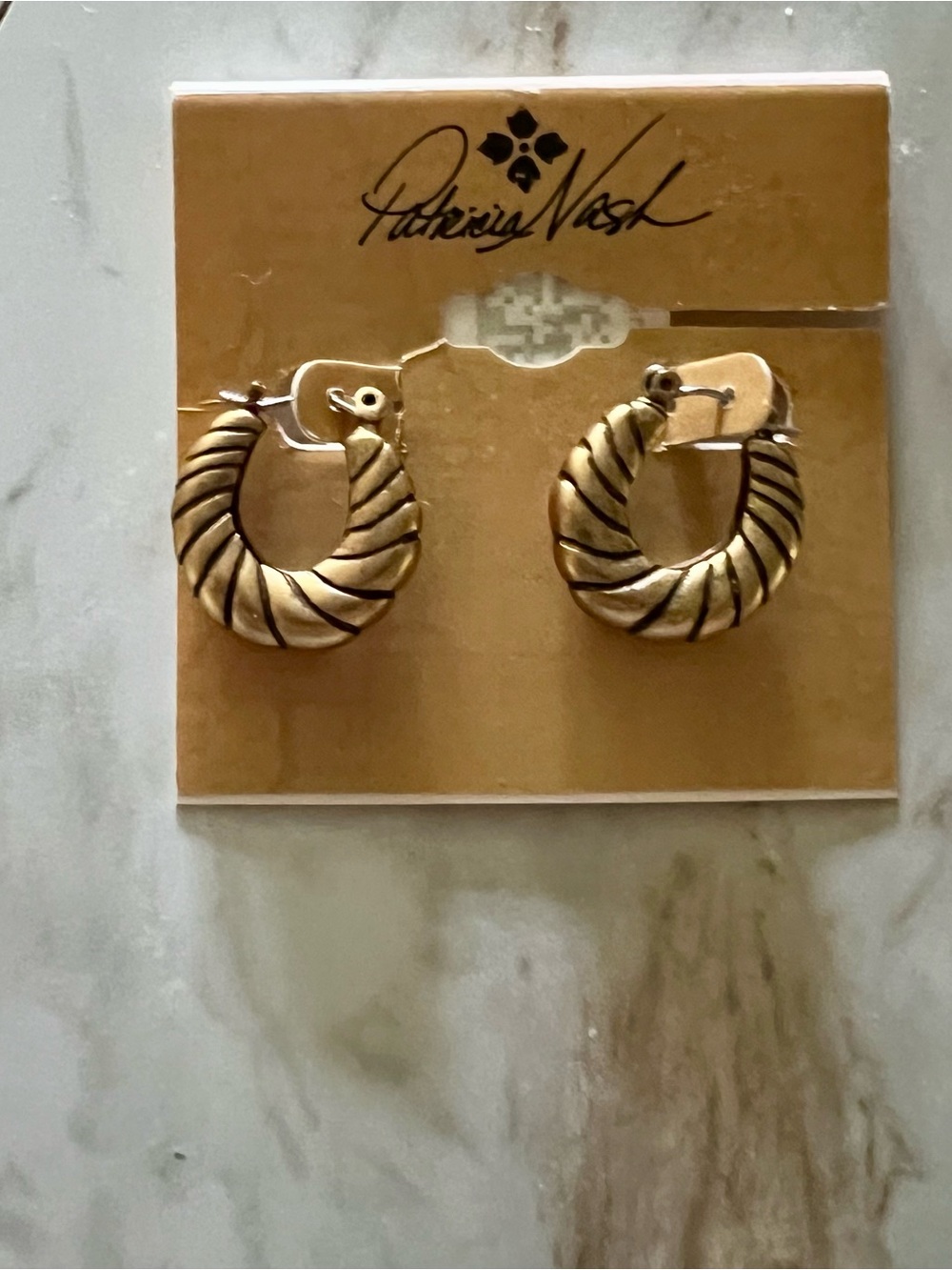 Patricia Nash Antique Gold Rope-Textured Hoop Earrings